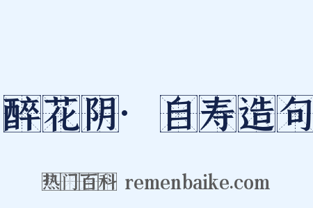 醉花阴·自寿造句是什么意思的图片